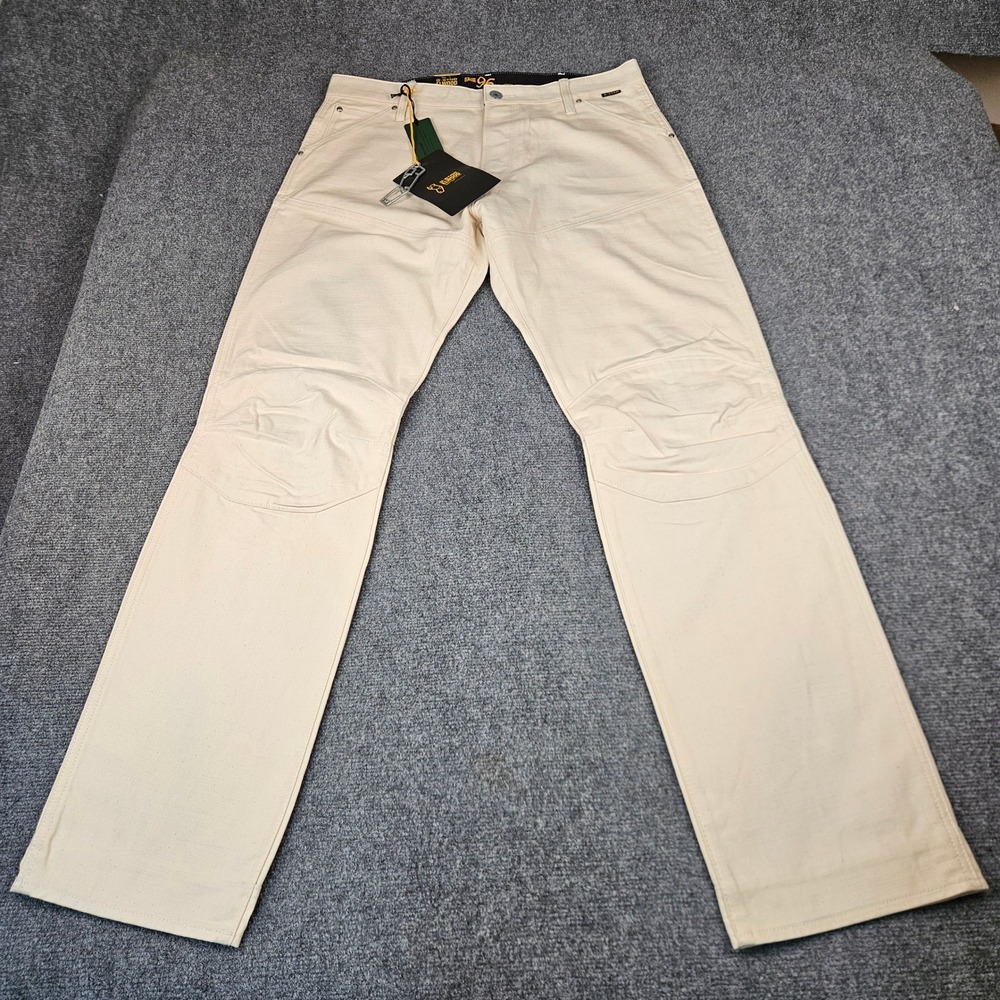 $210 G-Star Raw 5620 Regular Elwood 3D Jeans Ecru No Dye Denim 34x34 D23699-D491